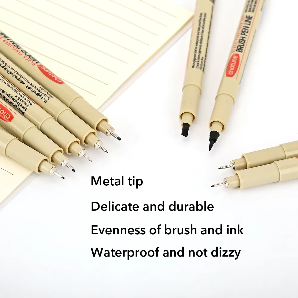 12pcs Micro Fineliner Drawing Art Pens Neelde Drawing Manga Pen
