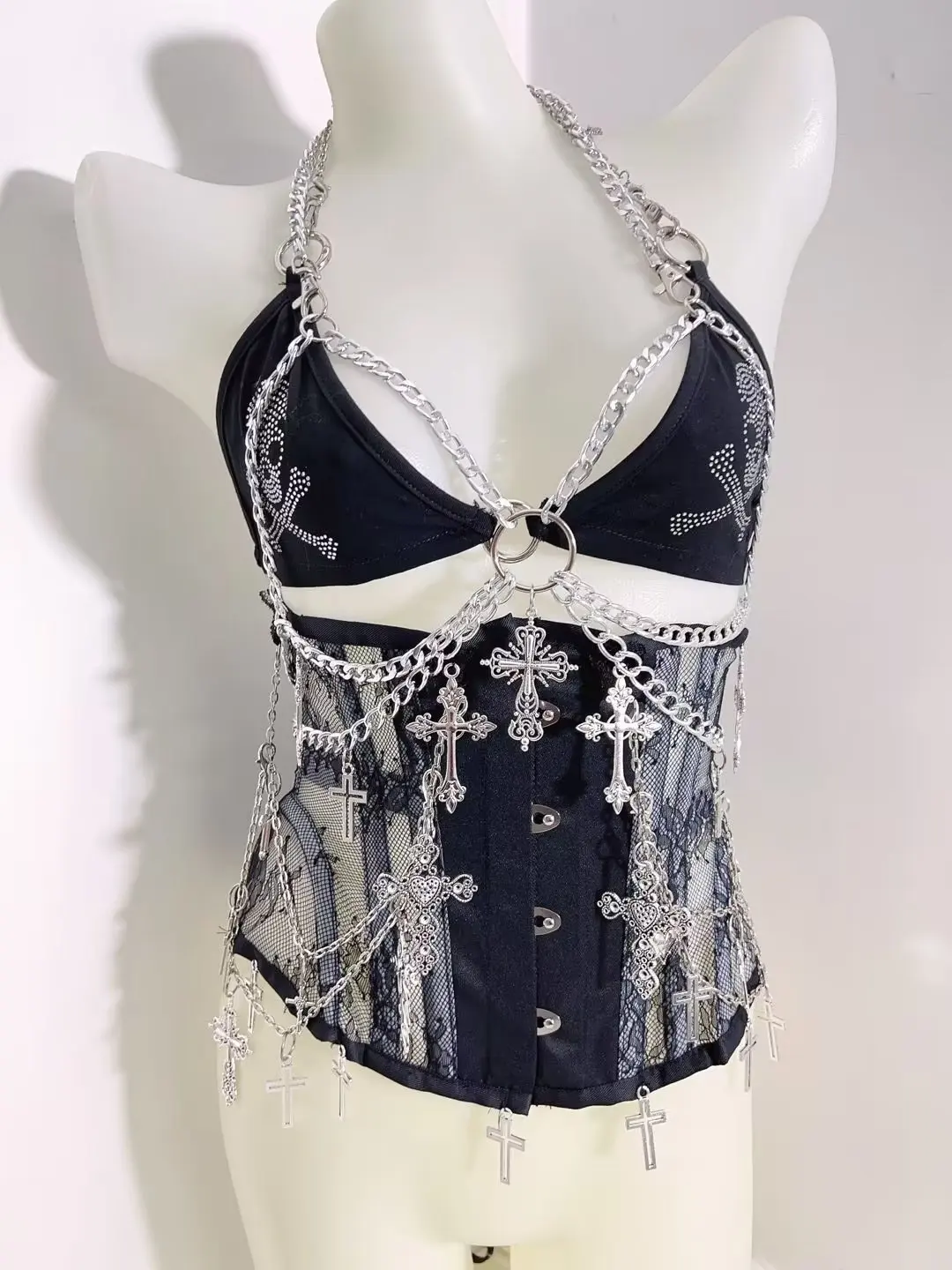 Skull Bra Top and Underbust Corset 4