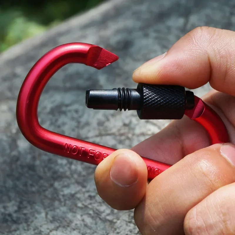 5PCS Aluminum Carabiner Hook Quickdraws D-Ring Key Chain Clip Camping Keyring Snap Hook Outdoor Travel Kit Outdoor Accessries 4