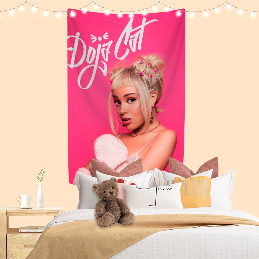 Doja Cat Tapestry Funny Meme Printed Mystical Psychedelic Boho Aesthetic Room Decor Wall Hanging Blanket Yoga Mat tapestry decor