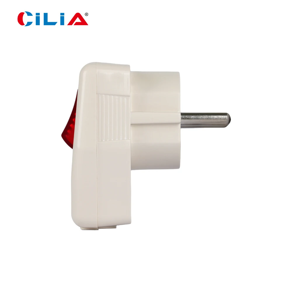 European Type C Power Plug with Switch, CE & RoHS Certified, 250V, 16A, Durable ABS Construction