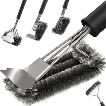 Spazzola per griglia sicura-spazzola per Barbecue senza setole raschietto per Barbecue in acciaio inossidabile resistente alla ruggine ottimo accessori per grigliare 1