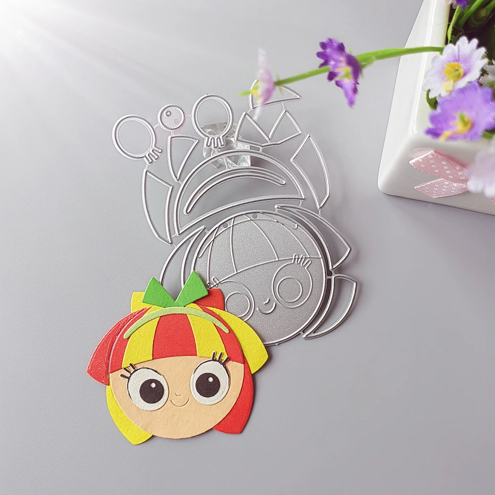 

beautiful doll head die-cutting dies scrapbook decoration embossed photo album decoration card making DIY crafts