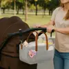 Large Capacity Felt Diaper Storage Bag Foldable with Handle Baby Felt Storage Basket Portable Baby Stroller Hanging Bag Nursery