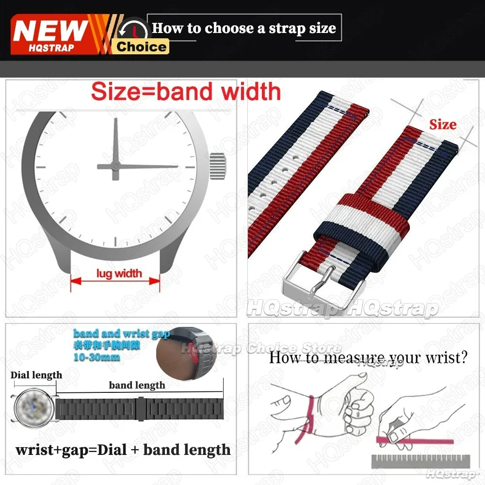 Versatile Nylon Watch Strap - Adjustable 20mm/22mm - Premium Smartwatch Band Replacement