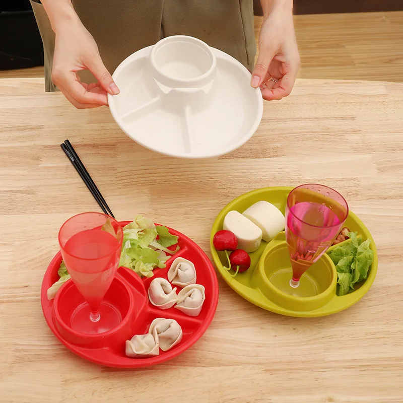 

Divided Plate Children's Outdoor Picnic Primary School Students Fast Food Antifall Bowl
