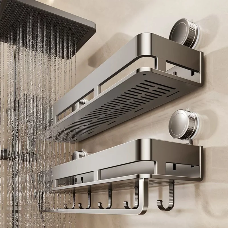 Bathroom Suction Cup Storage Rack Shower Caddy Multi-Functional