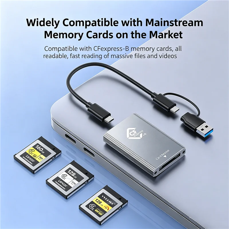 KEBIDUMEI CFexpress Type B 메모리 카드 어댑터 10Gbps 알루미늄 합금 하우징 카드 리더기 USB C To USB C/A for Windows Mac Linux