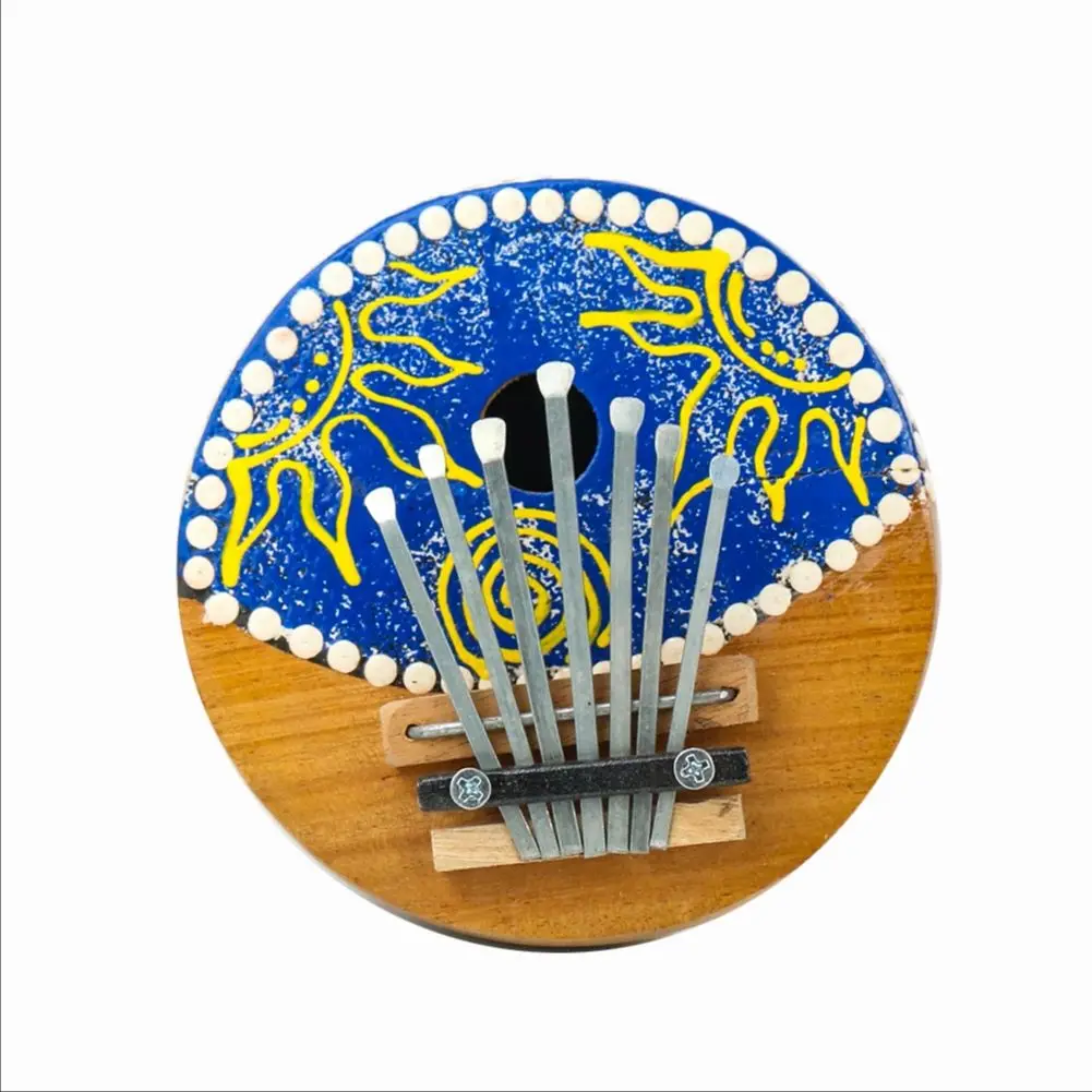 7 Keys Kalimba Thumb Piano Natural Coconut Shell Creative Colorful Painted Body Beginner Playing Musical Instrument Child Gifts