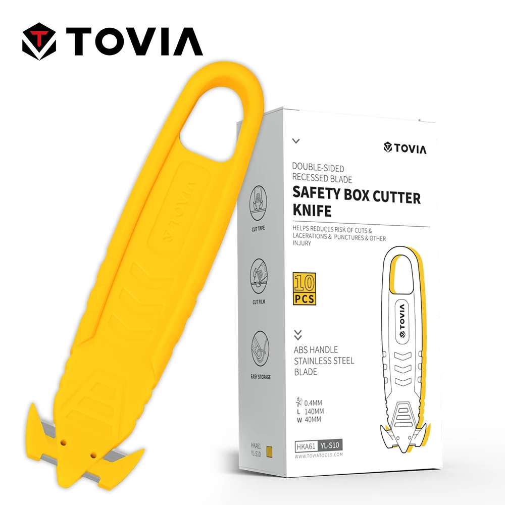 T Tovia Safety Box Cutter Opener Mes Utility Security For Cutting Box Carton Pakket Tape House Office Mes Tools