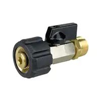 M22 14mm Swivel Connector With Ball Valve To 1/4" Quick Plug Connector On/Off Switch For High Pressure Wash Machine 1