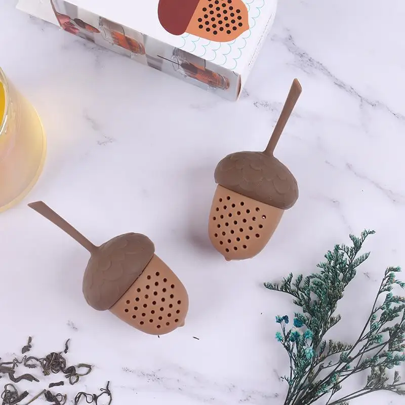 Silicone Kitchen Accessories Tea Bag Strainer tea infuser Herbal Filter Acorn Shape Tea Infuser Gadgets Spice Diffuser