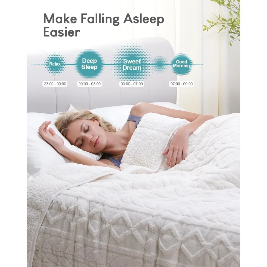 Jacquard Sherpa Weighted Blanket 20lbs for Adults Soft Warm and Thickened Calm Blanket for Ultimate Comfort and Better Sleep He