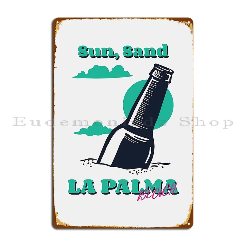 La Palma Beach Metal Sign Vintage Garage Club Murale Designs Tin Sign Poster