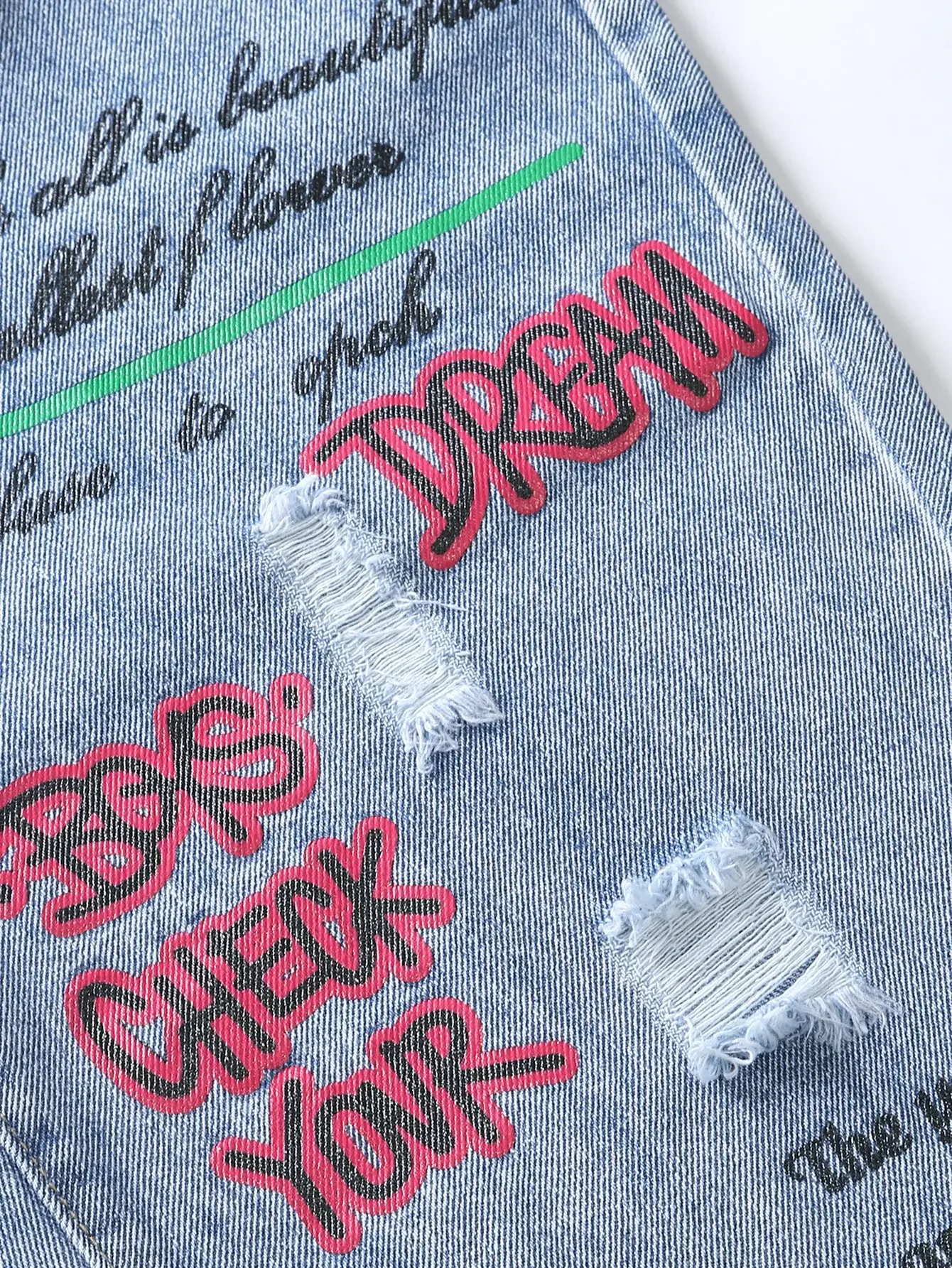 Men's y2k Baggy Jeans Hip Hop Ripped Trousers Harem Cartoon Loose Graffiti Printing Denim Casual Pants Cargo Jeans for Men