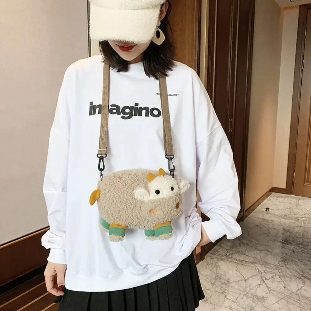 Kawaii Japanese Style Shoulder Bag Cute Faux Fur Girls Winter Soft Bag 크로스백