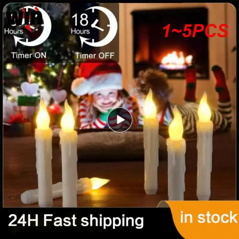 

1~5PCS Flameless Candles Battery Powered Taper Candles LED Tea Lights Votive Candle Floating Candle for Xmas Party Decor