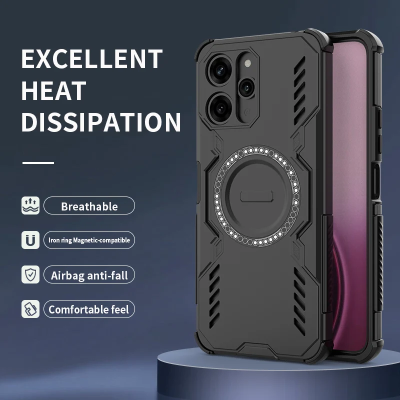 Rugged Military Armor Cooling Case with Magnetic Charging Cover