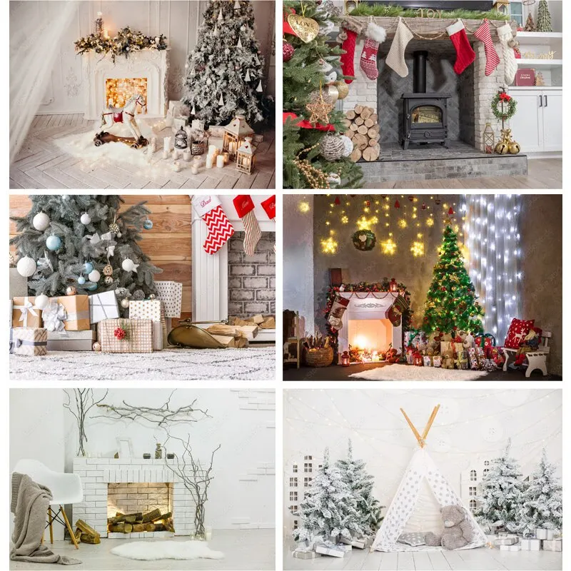 

Christmas Theme Photography Background Snowman Christmas tree Children Portrait Backdrops For Photo Studio Props HHJJ-03