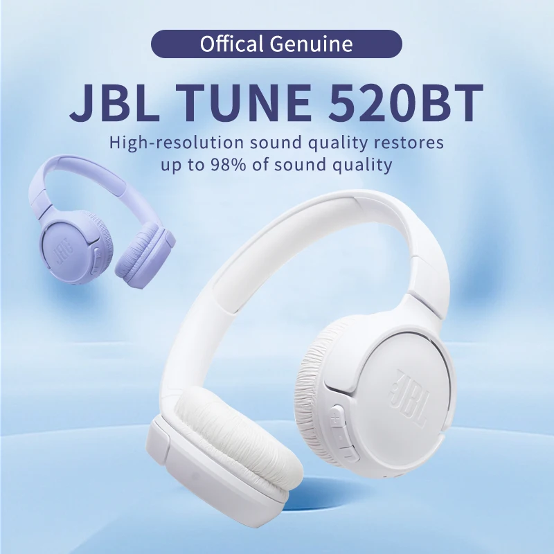 

JBL TUNE 520bt T520bt Wireless Bluetooth Headphones Music Sports Headset Boys and Girls Mobile Computer Universal