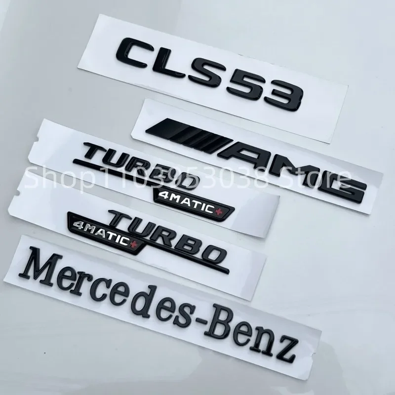 3D ABS Black CLS53 Turbo 4matic Emblem Car Trunk AMG Badge Rear Star Sticker For Mercedes Benz CLS53 AMG Accessories