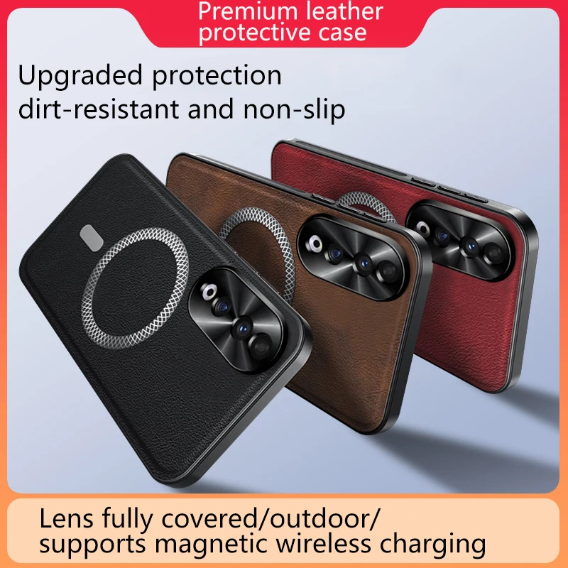 Magnetic Elegant Leather Wear-Resistant Non-Slip Grip Phone Case