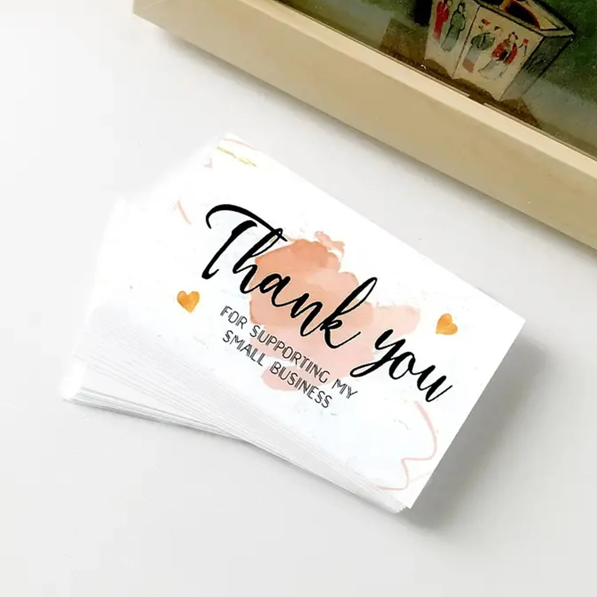 Thank You Cards Small Business 2.1 X 3.5 Inches Thank You Card Support Gifts Card Wedding Christmas Supplies 50pcs