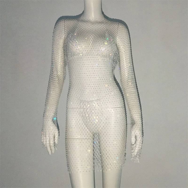 Bathing Suit Women Bikinis Set 2024 Autumn Mesh Diamond Cover Up Swimsuit Women 3-Piece Set Casual Clothing Vacation Swimwears