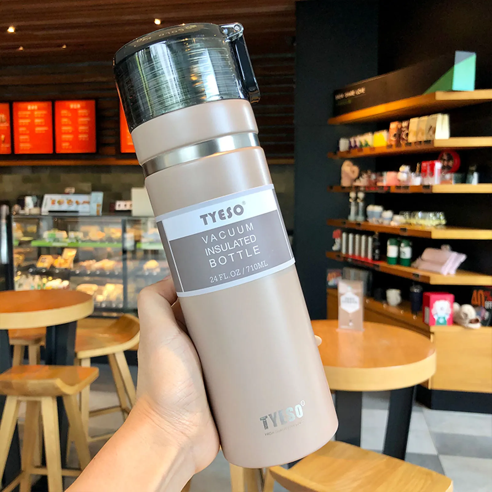 SANTECO Gourde En Acier Inoxydable - 1000 Ml - Anti-fuite - Avec 2