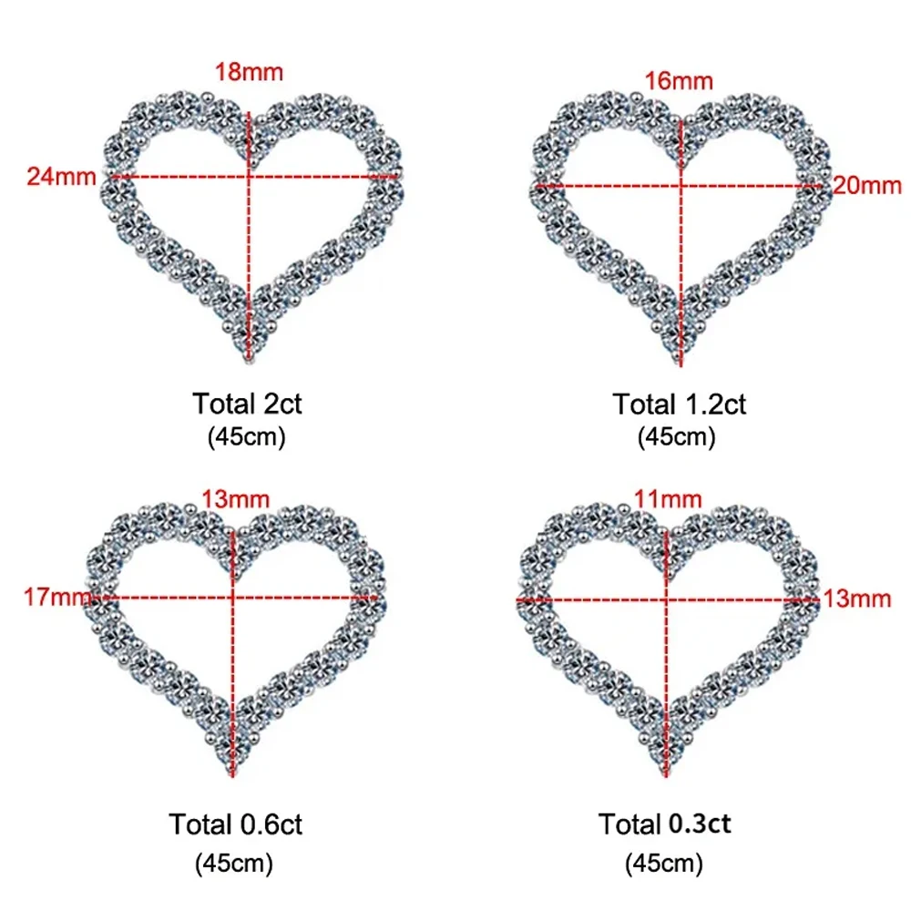 VVS1 Sparkling Moissanite Heart Pendant Necklace