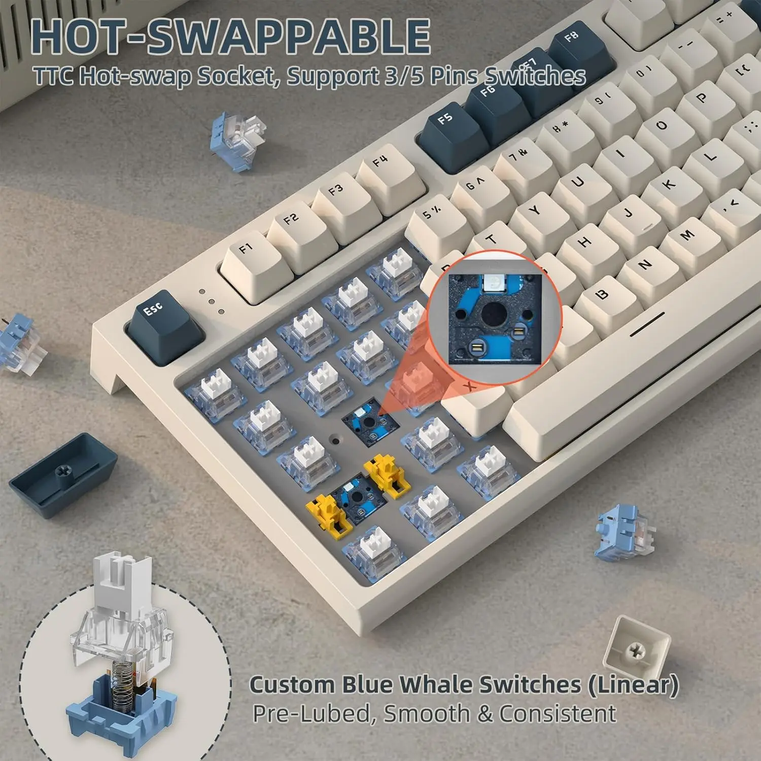 Attack Shark K86 メカニカルキーボード、TFT スクリーン&CNC
