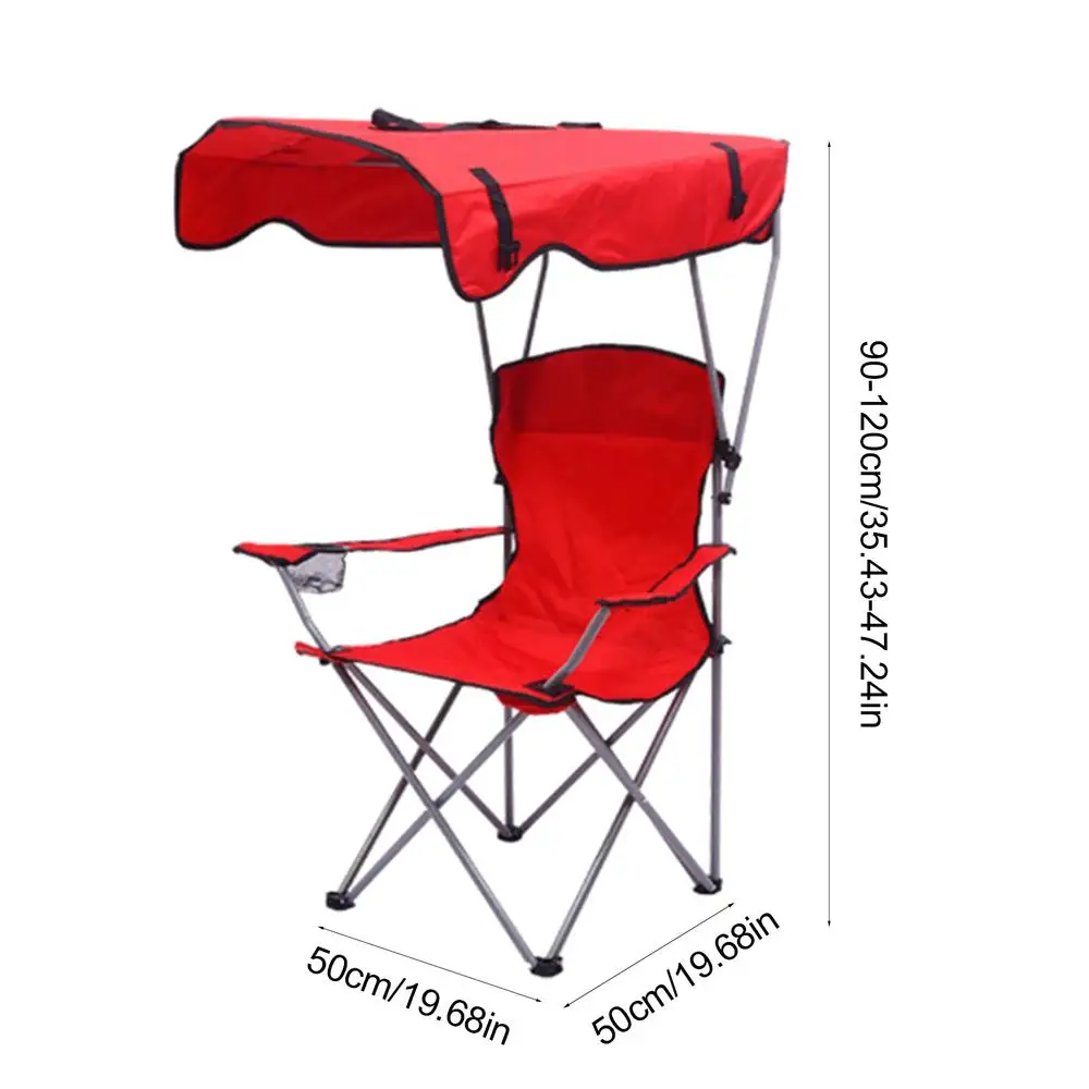 Folding Camping Chair Casual Sun Protection Beach Chair With Canopy Armrests Portable Recliner Chair For Camping Picnic Fishing 20 Folding Camping Chair Casual Sun Protection Beach Chair With Canopy Armrests Portable Recliner Chair For Camping Picnic Fishing 14