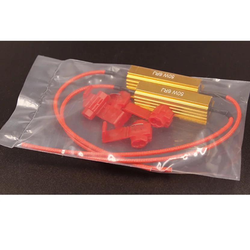 2PCS Load Resistor for LED 50W 6RJ 8 ohm Wirewound Resistor Aluminum Shell Power Resistors, for Car Turn Signal Lamp Resistance