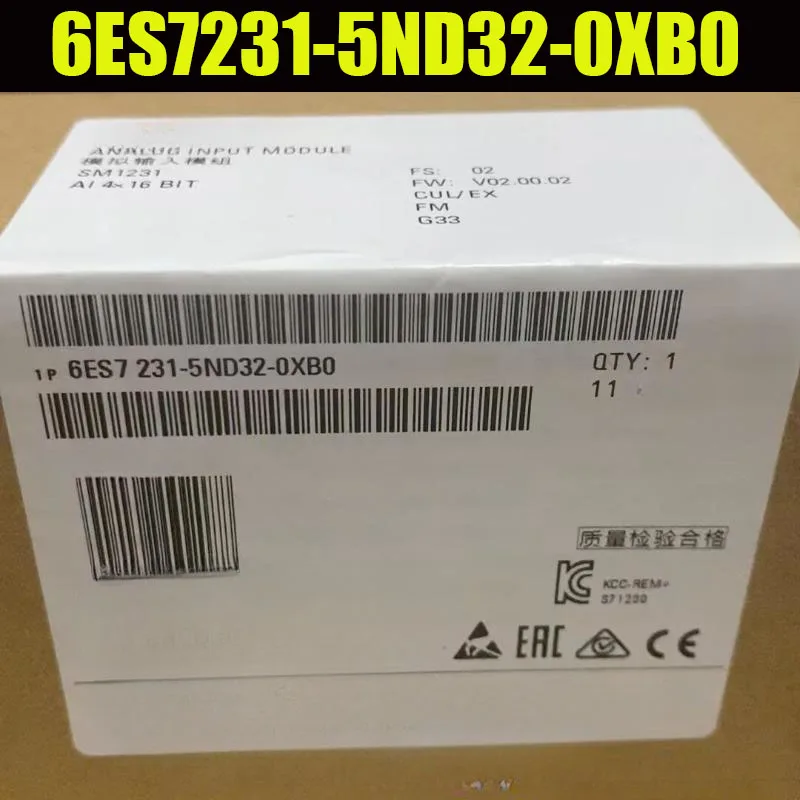 

1 piece 6ES7231-5ND32-0XB0 6ES7 231-5ND32-0XB0 S7-1200 Analog Input Module New in box 1 year warranty