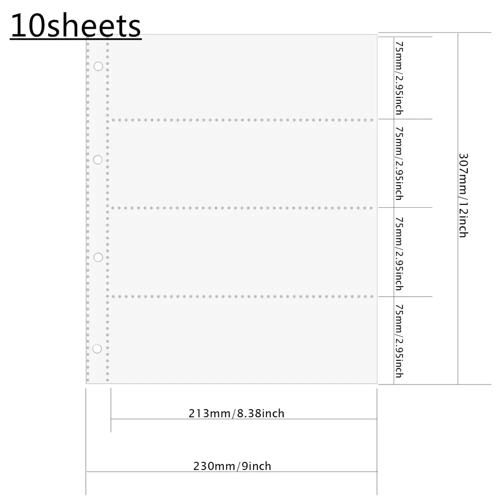 10pcs 4-pockets long