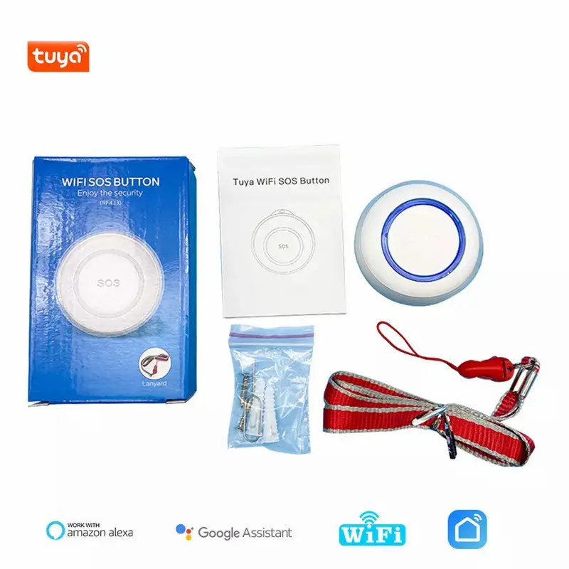 Tuya Smart Life Elderly Emergency Alarm Button Outdoor Wireless SOS Panic Button For Self Defense Old People Helping Accessories medical alert button emergency alarm button