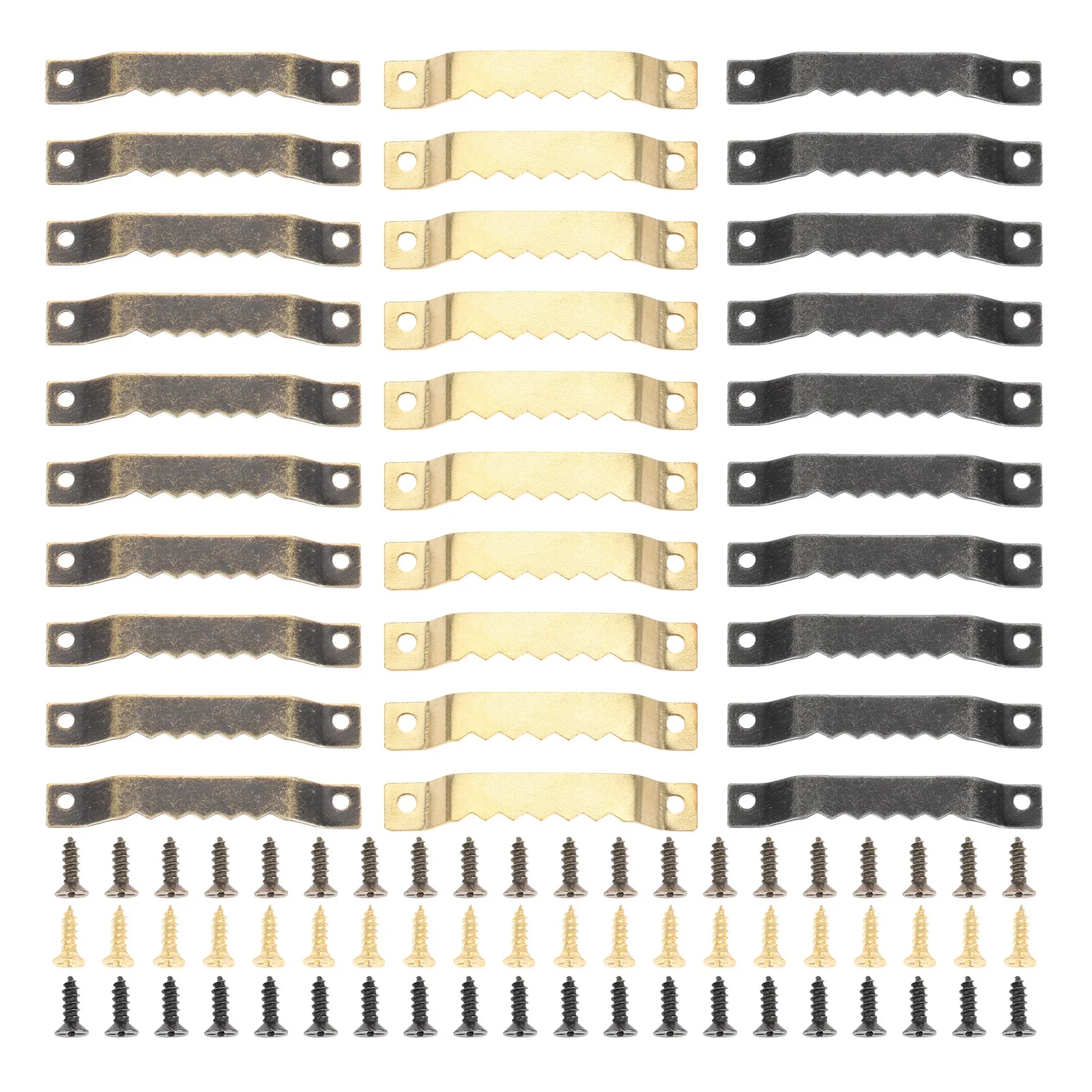 Picture Frame Hangers 20pcs Sawtooth Invisible Photo Frame Hook w/screw Metal Picture Wall Hanger Saw-teeth Painting 52*8mm/2inch Bronze/Gold/Black