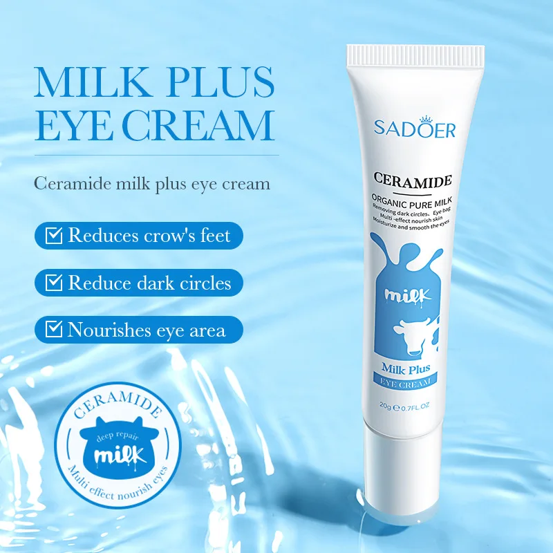 SADOER Milk Nourishing Eye Cream Anti Dark Circles Removal Eye Bags Moisturizing Firming Beauty Skin Care Products for Eyes