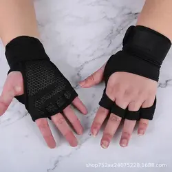 Unisex Training Sport Gloves - Enhanced Fitness & Weightlifting Support with Wrist and Palm Protection - L (B Black)