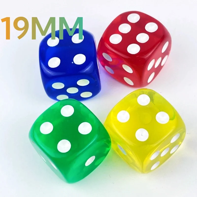 Game Dice Dice Set Acrylic Dice 5Pcs/set 19mm Game Dices 6 Faces Round Corner Acrylic Cube Dice Family Game Dice Spanish For Fun Pub Toy