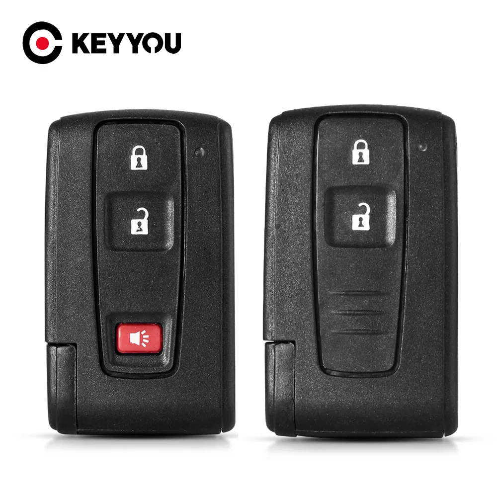 KEYYOU 2/3 Tasten Fernschlüsselgehäuse für Toyota Prius Corolla 2004 2005 2006 2007 2008 2009 Verso Camry Smart Autoschlüsseletui