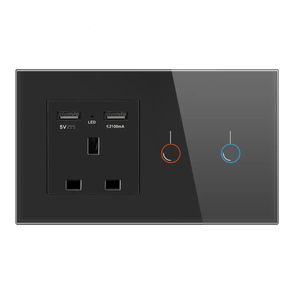 2GANG UK SOCKET BK