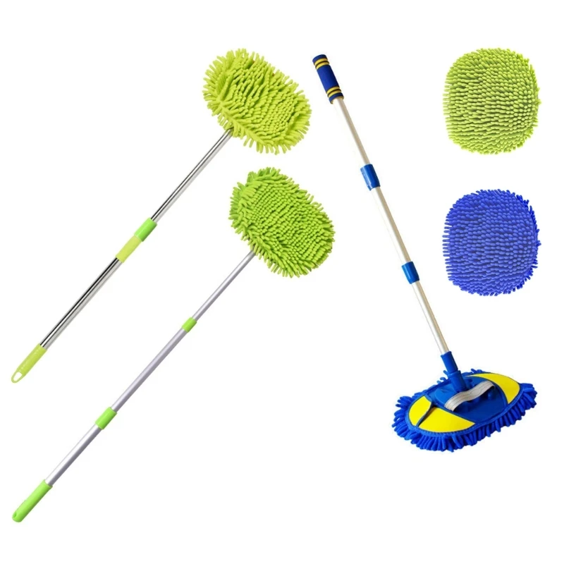

Car Wash Brush with Long Handle Chenille Car Wash Brush Soft Washing Mop Flexible Telescopic Car Wash Mop Dropship