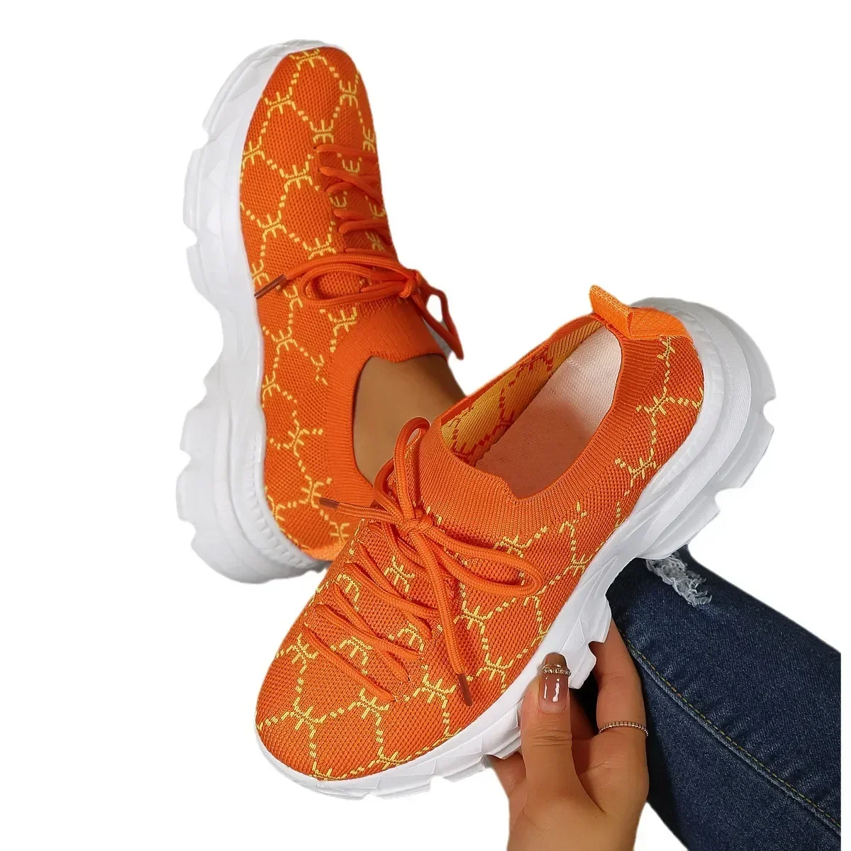 Thick Sole Elevated Casual Shoes for Women New Plus Size 42 Women Shoes Retro Mixerd Colors Sneakers Women Zapatos 2024