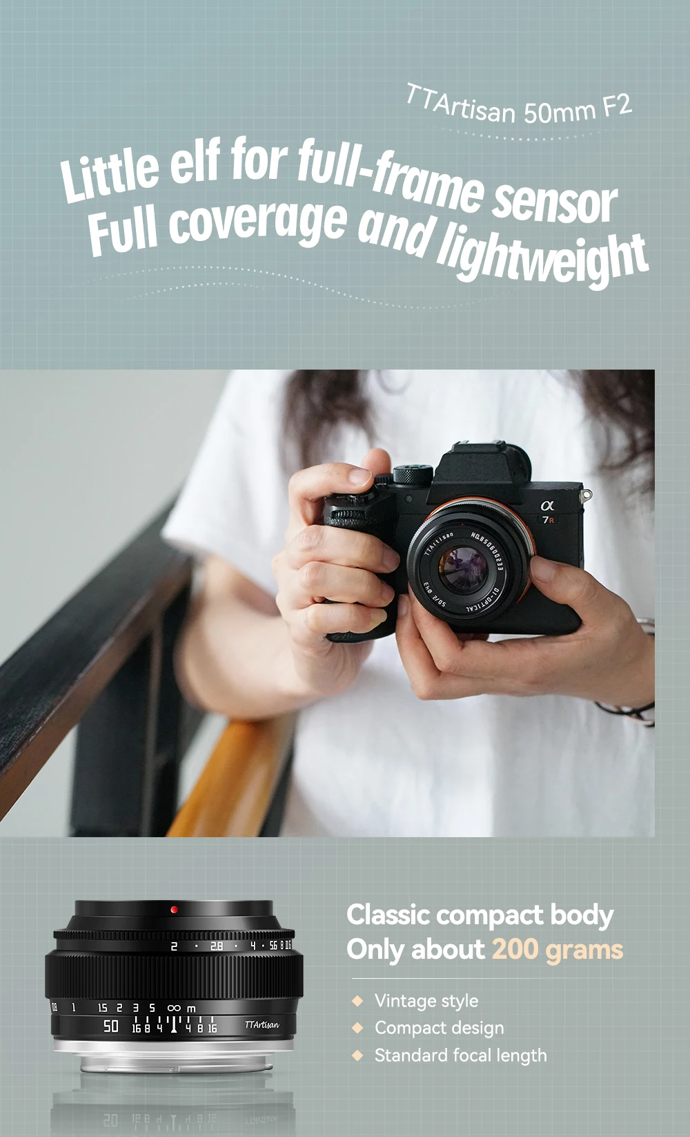 Ttartisan 50mm F2 Full Frame Prime Lens For Sony E Mount Fujifilm Xf