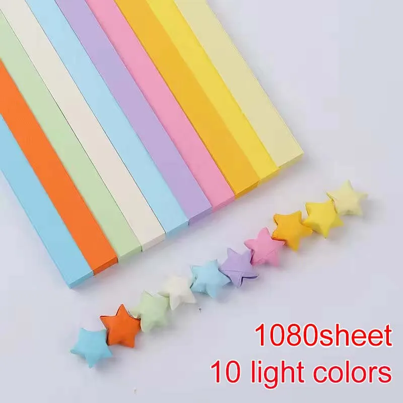 Vibrant Double-Sided Origami Star Paper Strips for DIY Crafts and Home Decor