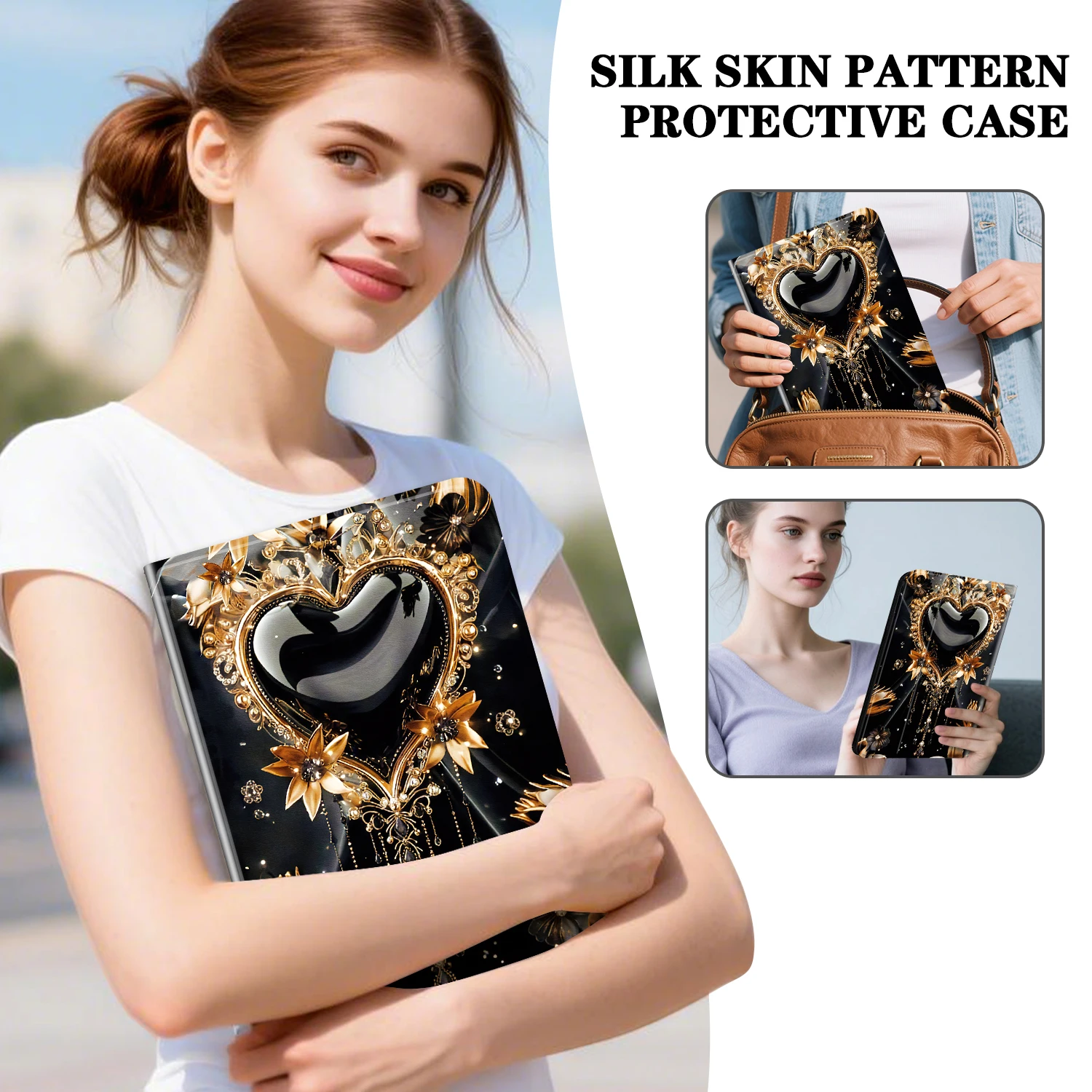 Premium Tablet Cover with Pen Holder and Folding Stand, Compatible with Various Models