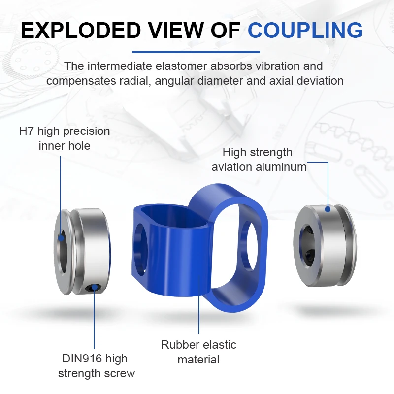 Aluminium Flexible Coupler AUCHTEL LS D27L40 8 Font Encoder Shaft Coupling Double Loop Coupler CNC 3D Printer Servo Motor Universal Joint