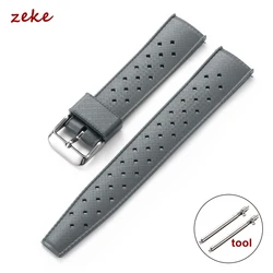 Tropical Silicone Quick Release Watch Band Strap - Universal Rubber Wristband - 22mm (Grey)
