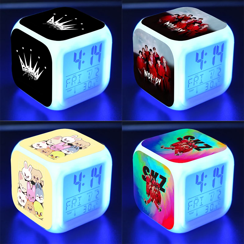 Gezond Miniatuur single Stray Kids SKZOO Action Figure Chan Gbin JISUNG Felix Despertador LED Light  Digital Clock Model Kids Toys with Date Thermometer| | - AliExpress